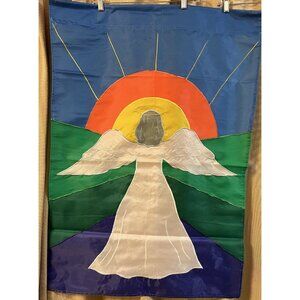 Christmas Angel Rainbow Garden Banner Porch Flag 40"x28" – Double‑Sided – NEW